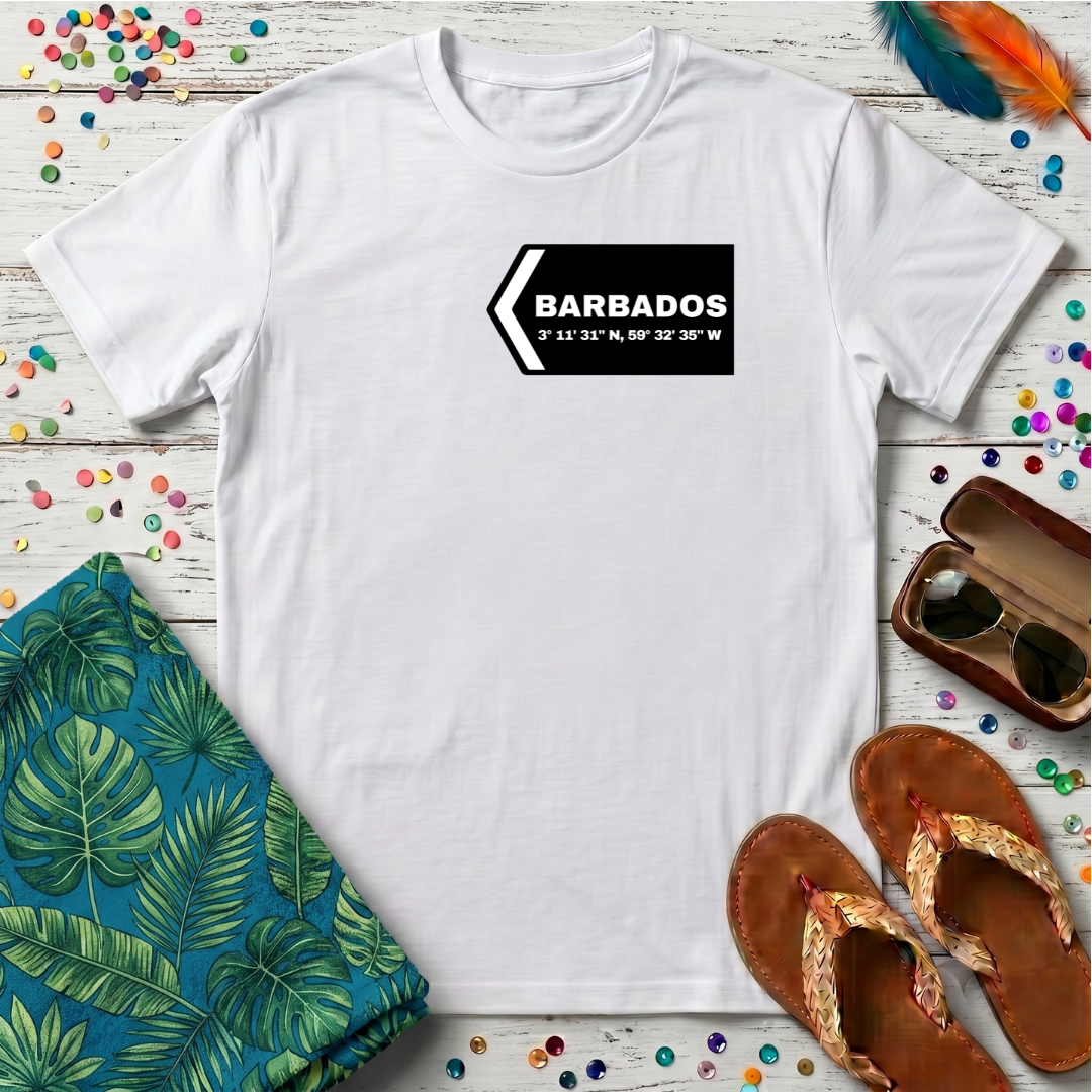 Barbados Longitude and Latitude  T-Shirt
