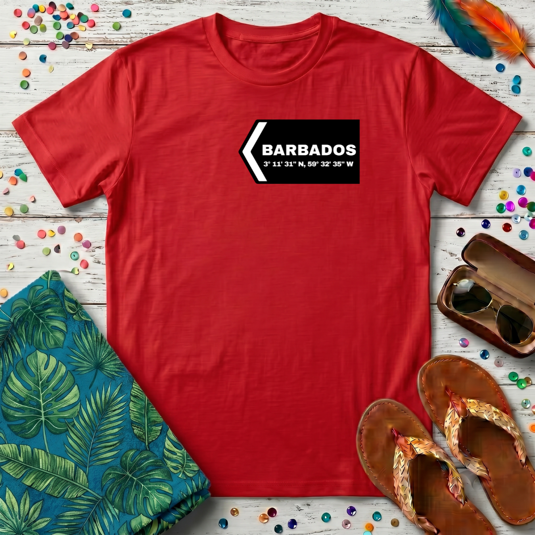 Barbados Longitude and Latitude  T-Shirt